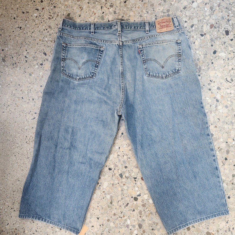 Levis 560 Comfort Fit Shorts Mens 46 Blue Baggy Denim Medium Wash Jorts 3499
